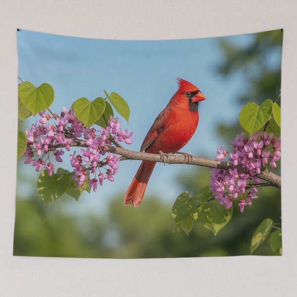 Item preview, Cardinal on a Redbud Branch designed and sold by Frankie Cat Photography.