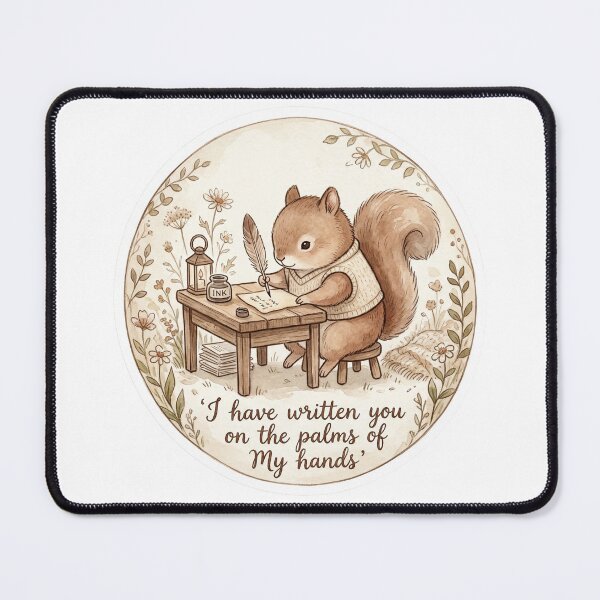 Item preview, Christian Cottagecore Squirrel Letter Tote Bag Isaiah 49 Written on His Hands Bible Verse Gift designed and sold by Small & Beloved.