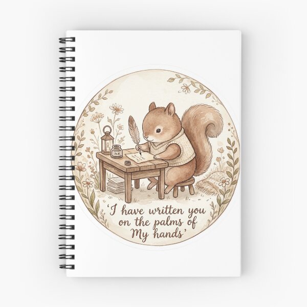 Item preview, Christian Cottagecore Squirrel Letter Tote Bag Isaiah 49 Written on His Hands Bible Verse Gift designed and sold by Small & Beloved.