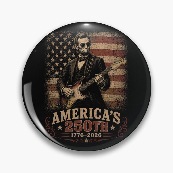 Item preview, America's 250th Abraham Lincoln Playing Guitar Vintage America Flag designed and sold by will freed18.