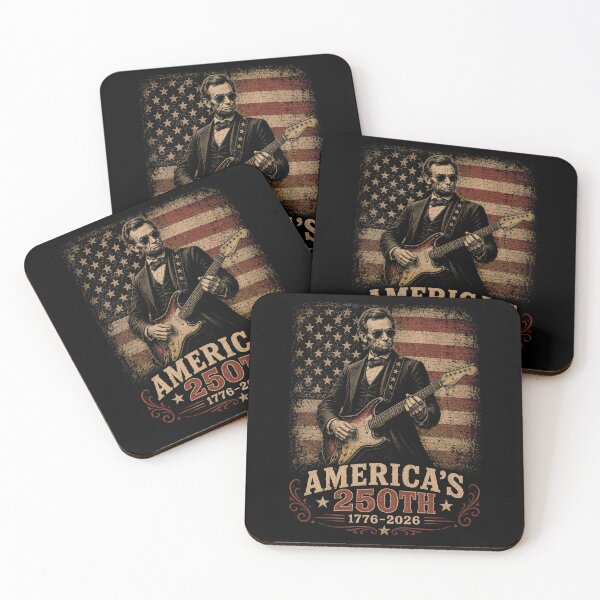 Item preview, America's 250th Abraham Lincoln Playing Guitar Vintage America Flag designed and sold by will freed18.