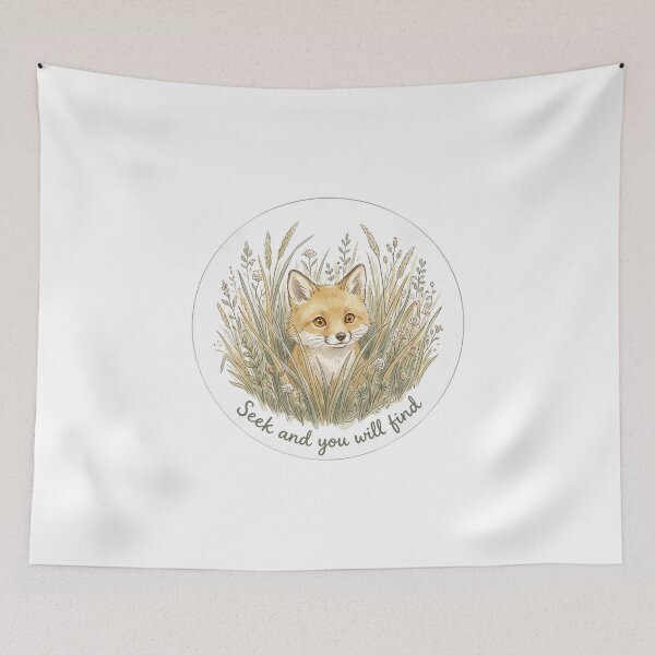 Item preview, Christian Cottagecore Fox Cub Grass Tote Bag Matthew 7 Seek and You Will Find Bible Verse Gift designed and sold by Small & Beloved.