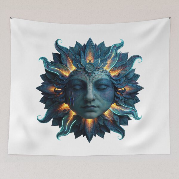 Item preview, Blue Lotus Sun Face Aesthetic designed and sold by CircaSassy.