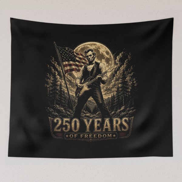 Item preview, America's 250th Abraham Lincoln Playing Guitar At The Moon designed and sold by will freed18.