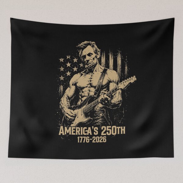 Item preview, America's 250th Abraham Lincoln Playing Guitar Funny Vintage designed and sold by will freed18.