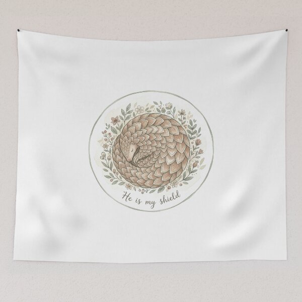 Item preview, Christian Cottagecore Pangolin Tote Bag Psalm 28 He is My Shield Bible Verse Protection Gift designed and sold by Small & Beloved.