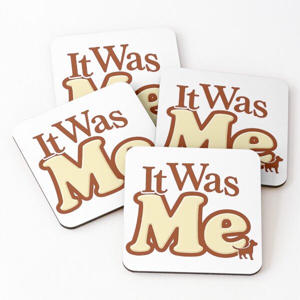 Item preview, It Was Me with dog silhouette in retro style designed and sold by Prints by Mat.
