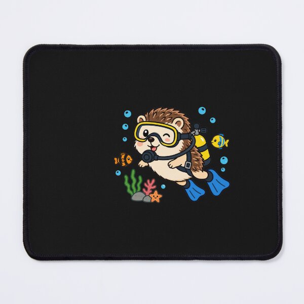 Item preview, Cute Hedgehog Scuba Diving - Left Chest Badge Funny Ocean Pet designed and sold by islam gamal.
