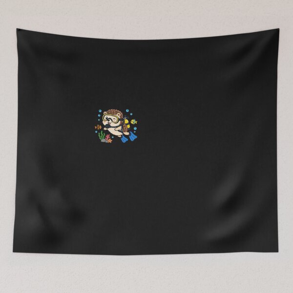 Item preview, Cute Hedgehog Scuba Diving - Left Chest Badge Funny Ocean Pet designed and sold by islam gamal.