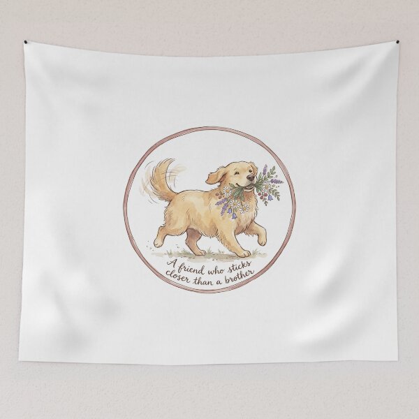 Item preview, Christian Cottagecore Golden Retriever Flowers Tote Bag Proverbs 18 Friend Bible Verse Gift designed and sold by Small & Beloved.