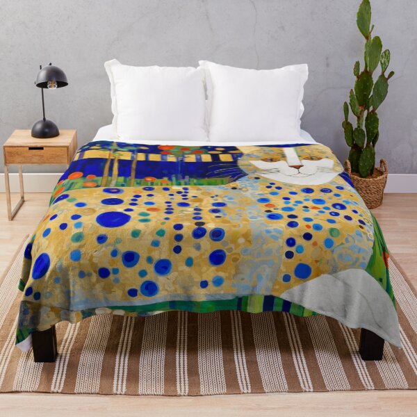 Item preview, Gustav Klimt Tabby Cat with Unusual Blue Spots designed and sold by Vicky Brago-Mitchell®.