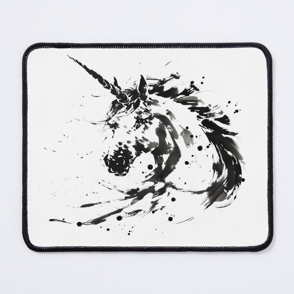 Item preview, Mystical Unicorn Dark Silhouette - Fantasy Ink Art designed and sold by NitzanEArt.