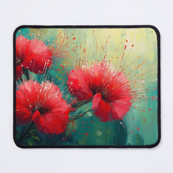 Item preview, Tropical Flower Art, Vibrant Red Coral Green Teal Floral Illustration designed and sold by daila70.