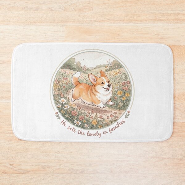 Item preview, Christian Cottagecore Corgi Flowers Tote Bag Psalm 68 He Sets the Lonely Bible Verse Faith Gift designed and sold by Small & Beloved.