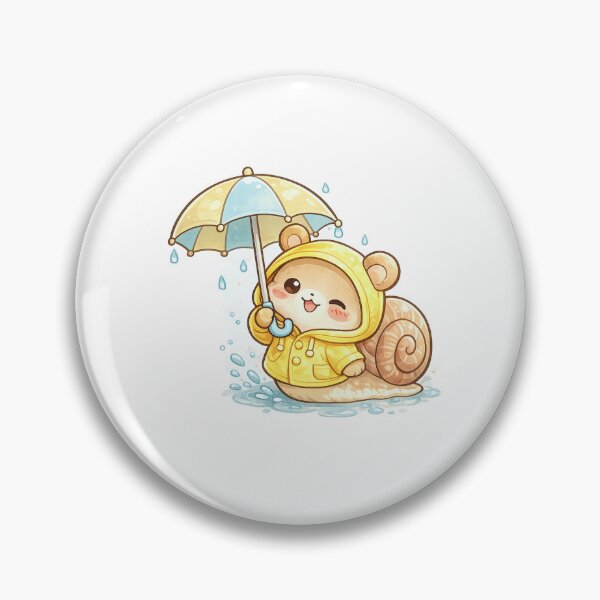 Item preview, Tiny Snail in Raincoat Carrying Umbrella – Cheerful Pastel Flat Vector Cartoon Illustration designed and sold by OnPointOutfits.