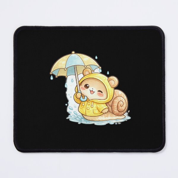 Item preview, Tiny Snail in Raincoat Carrying Umbrella – Cheerful Pastel Flat Vector Cartoon Illustration designed and sold by OnPointOutfits.
