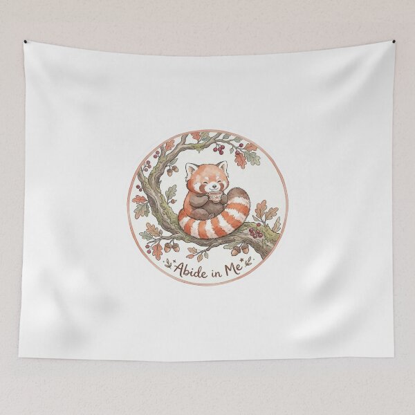 Item preview, Christian Cottagecore Red Panda Tea Tree Tote Bag John 15 Abide in Me Bible Verse Faith Gift designed and sold by Small & Beloved.