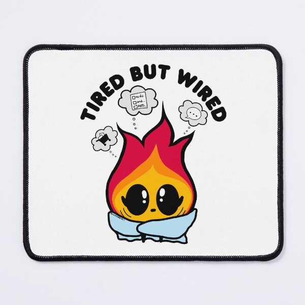 Item preview, Tired But Wired Funny Anxiety Sticker designed and sold by Dr. B Sticker Rx.
