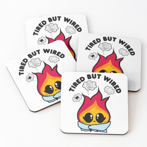 Item preview, Tired But Wired Funny Anxiety Sticker designed and sold by Dr. B Sticker Rx.