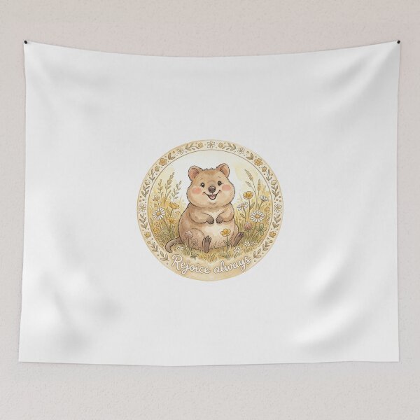 Item preview,  Christian Cottagecore Quokka Sunshine Tote Bag 1 Thessalonians 5 Rejoice Always Bible Verse designed and sold by Small & Beloved.