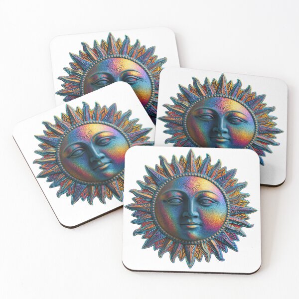 Item preview, Metallic Iridescent Sun Face Art designed and sold by CircaSassy.