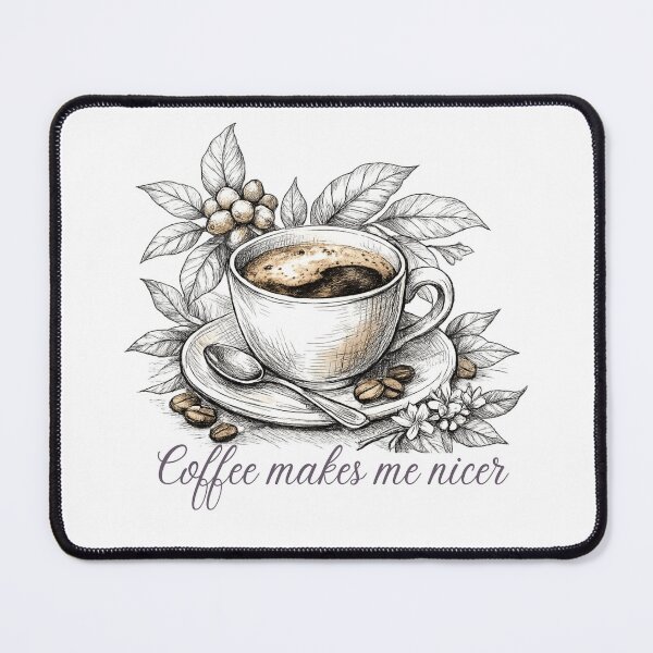 Item preview, Coffee Makes Me Nicer designed and sold by LuveraxArt.