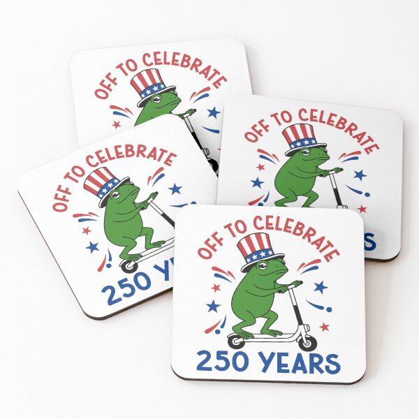 Item preview, Off To Celebrate 250 Years 4th of July America 250 Frog USA Semiquincentennial 250th Anniversary designed and sold by gunaone-design.