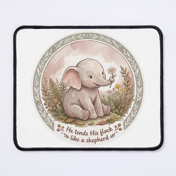 Item preview, Christian Cottagecore Elephant Daisy Tote Bag Isaiah 40 He Tends His Flock Bible Verse Gift designed and sold by Small & Beloved.