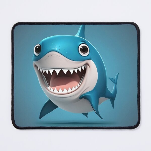 Item preview, Cute Smiling Cartoon Shark Art designed and sold by Amr Siam.