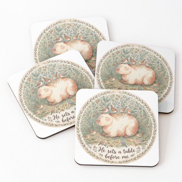 Item preview, Christian Cottagecore Capybara Birds Meal Tote Bag Psalm 23 He Sets a Table Bible Verse Gift designed and sold by Small & Beloved.