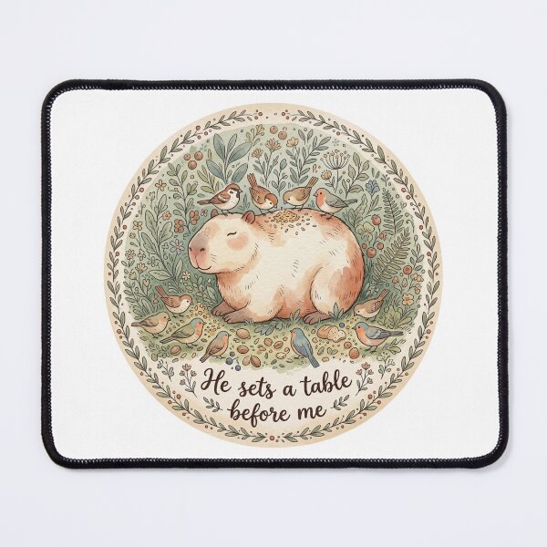Item preview, Christian Cottagecore Capybara Birds Meal Tote Bag Psalm 23 He Sets a Table Bible Verse Gift designed and sold by Small & Beloved.