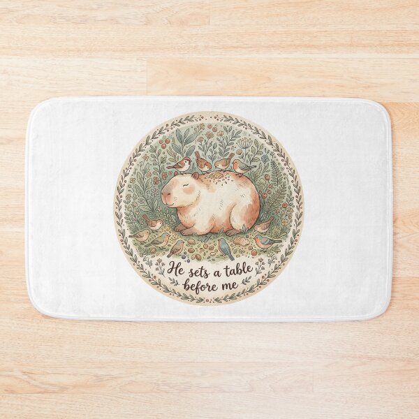 Item preview, Christian Cottagecore Capybara Birds Meal Tote Bag Psalm 23 He Sets a Table Bible Verse Gift designed and sold by Small & Beloved.