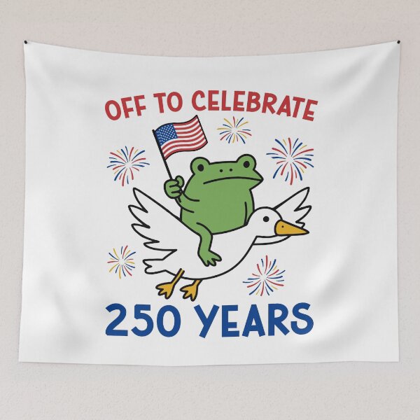 Item preview, Off To Celebrate 250 Years Patriotic Goose 4th of July America 250 USA Semiquincentennial 250th Anniversary designed and sold by gunaone-design.