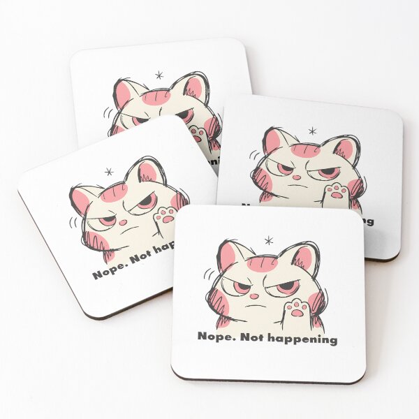 Item preview, Nope Not Happening - Grumpy Kawaii Cat designed and sold by ArtistryPulse90.