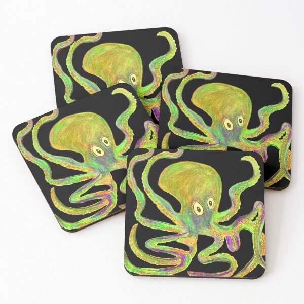 Item preview, Creepy Lime Green and Purple Octopus designed and sold by TheWorldFamous.