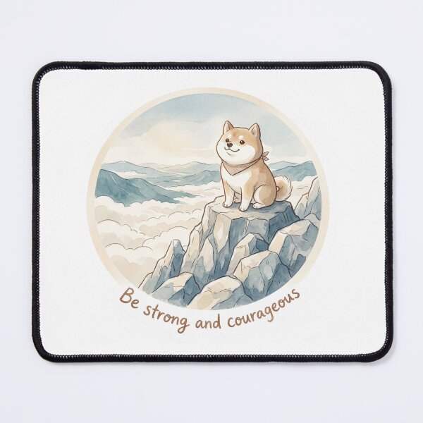 Item preview, Christian Cottagecore Shiba Inu Mountain Tote Bag Joshua 1 Be Strong and Courageous Bible Verse designed and sold by Small & Beloved.