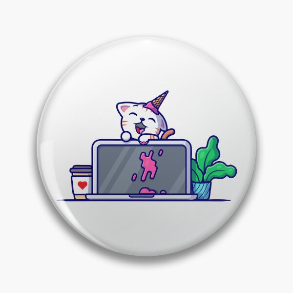 Item preview, Cute Cat With Spilled Ice Cream On Laptop designed and sold by nilkbv.