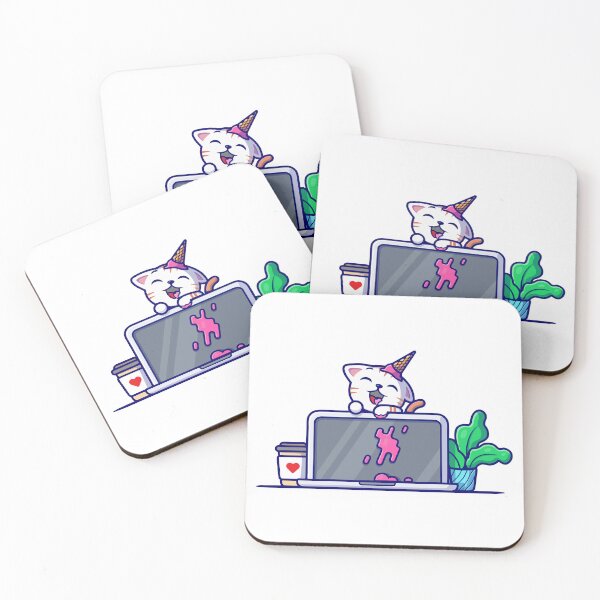 Item preview, Cute Cat With Spilled Ice Cream On Laptop designed and sold by nilkbv.