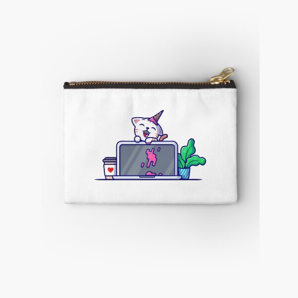 Item preview, Cute Cat With Spilled Ice Cream On Laptop designed and sold by nilkbv.
