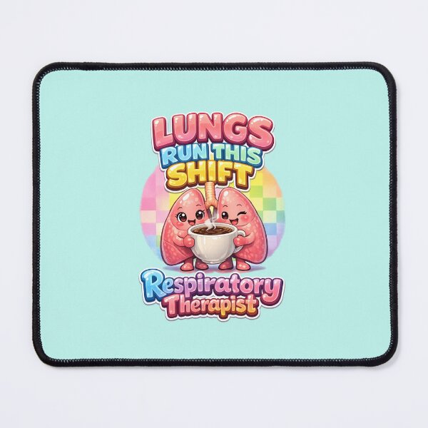 Item preview, Cute Kawaii Lungs Mascot Respiratory Therapist Coffee Lover Funny RT Shift Worker Rainbow Checkerboard Medical Worker Appreciation Week Design designed and sold by ClinicalHubs.