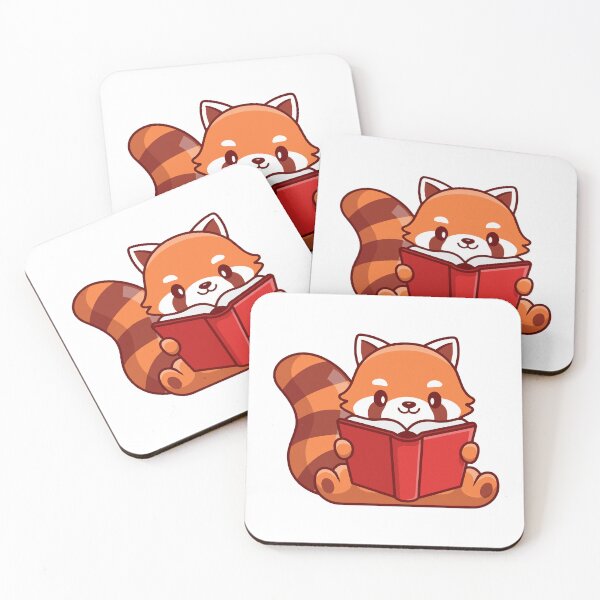 Item preview, Cute Red Panda Reading A Book Cartoon designed and sold by nilkbv.