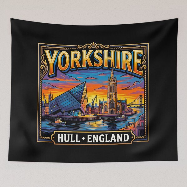 Item preview, Yorkshire Hull England Vintage Travel Art designed and sold by sky11PP.