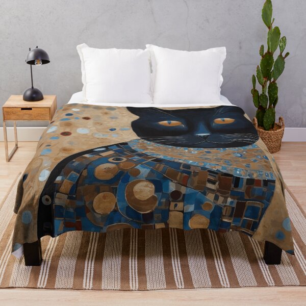 Item preview, Gustav Klimt Black Cat in Ceremonial Robes designed and sold by Vicky Brago-Mitchell®.