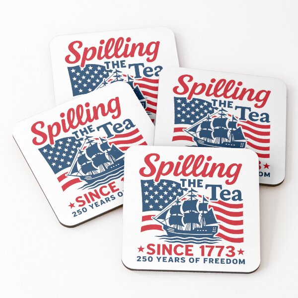 Item preview, Striped Spilling The Tea Since 1773 Funny 4th of July USA Flag Preppy Patriotic America 250th Anniversary designed and sold by gunaone-design.