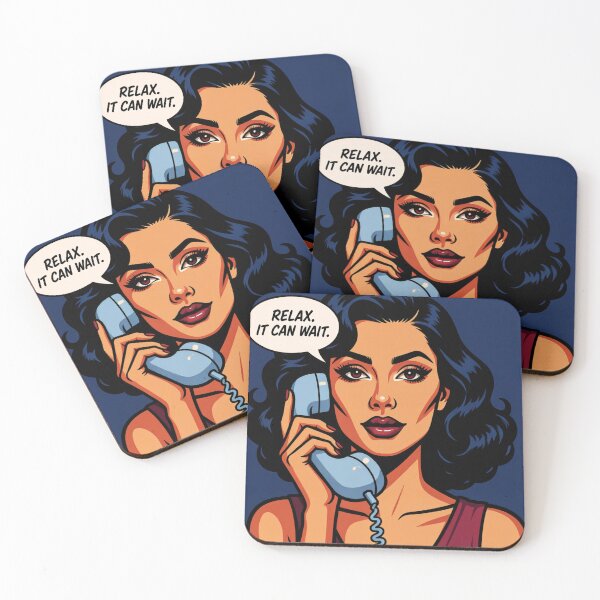 Item preview, Relax It Can Wait – Midnight Navy Retro Pop Art Portrait designed and sold by SabraDD.