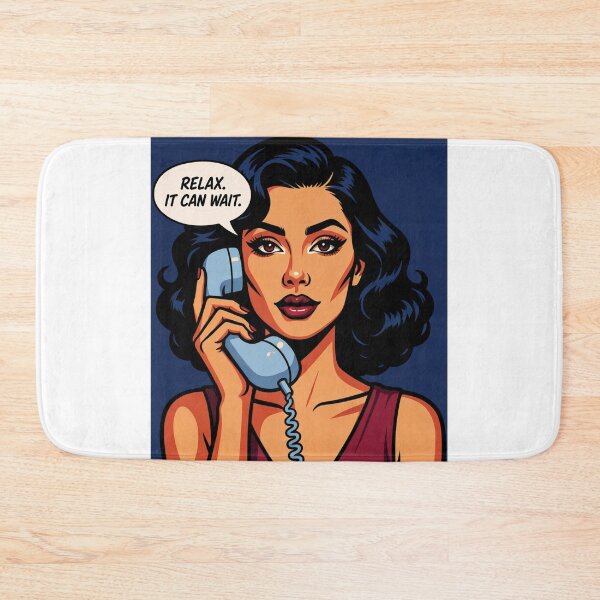 Item preview, Relax It Can Wait – Midnight Navy Retro Pop Art Portrait designed and sold by SabraDD.