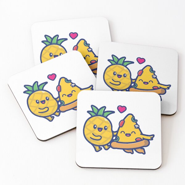 Item preview, Cute Pineapple And Pizza Slice Love Cartoon designed and sold by nilkbv.