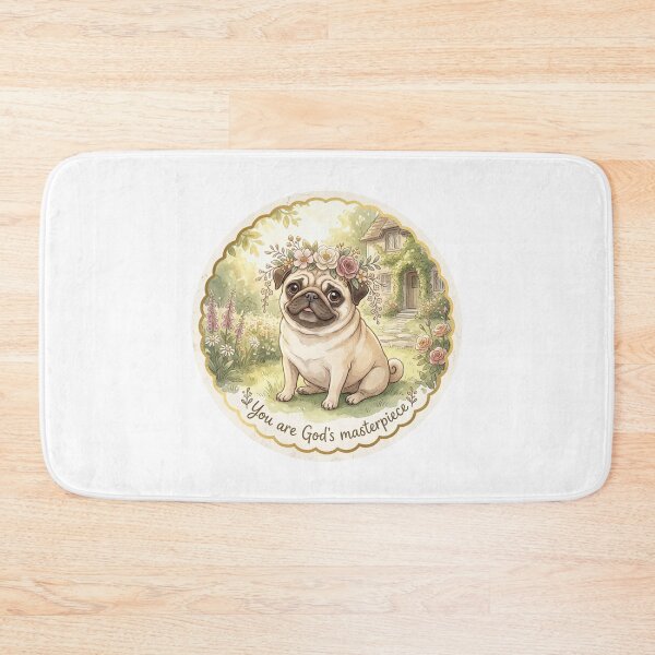 Item preview, Christian Cottagecore Pug Flower Crown Tote Bag Ephesians 2 You Are Gods Masterpiece Gift designed and sold by Small & Beloved.
