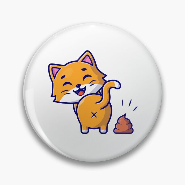 Item preview, Funny Orange Cat Pooping Cartoon Illustration designed and sold by nilkbv.