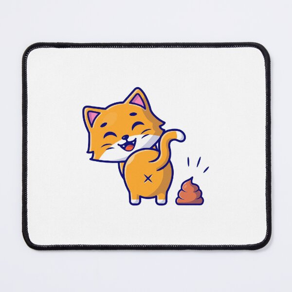 Item preview, Funny Orange Cat Pooping Cartoon Illustration designed and sold by nilkbv.